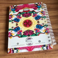 CADERNO MANDALA PRINTEMPS -  Marcia Bittencourt design - Produtos estampados com Arte. Coleção de Lenços femininos, Almofadas e Telas decorativas impressas Fine Arts