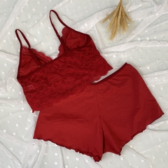 Short doll cropped verão vermelho - Bellitas Lingerie