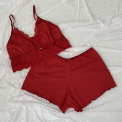 Short doll cropped verão vermelho - comprar online