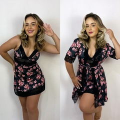 Conjunto camisola + robe estampado