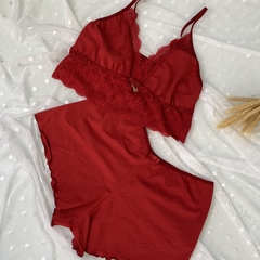 Imagem do Short doll cropped verão vermelho