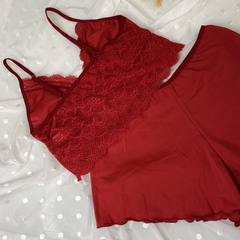 Short doll cropped verão vermelho - loja online