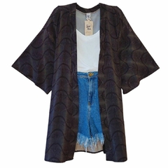 Kimono Preto Estampado