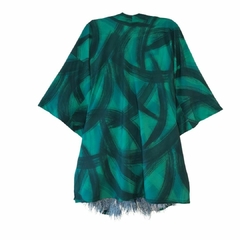 Kimono Verde Jade Estampado - comprar online