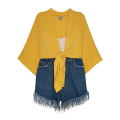 Kimono Crepe Amarelo - Soul Flor