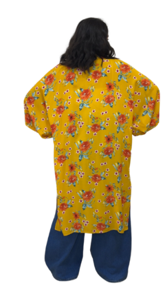 Kimono Estampado Amarelo - comprar online