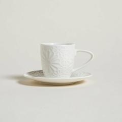 Taza y plato trama Margarita 100ml