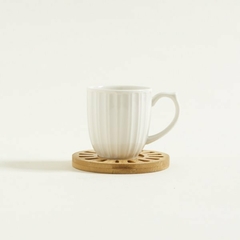 Taza con plato de bamboo 150ml