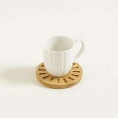 Taza con plato de bamboo 150ml - comprar online