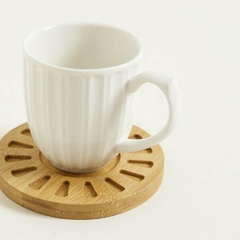 Taza con plato de bamboo 150ml en internet