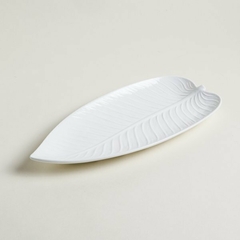 Bandeja de porcelana blanca hoja 39cm