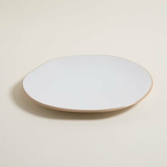 Plato Málaga blanco borde natural 27cm - comprar online