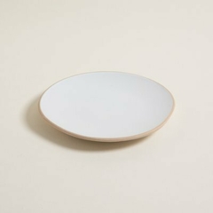 Plato postre Málaga blanco borde natural 20cm - comprar online