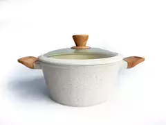 Cacerola inducción 18cm granito cream