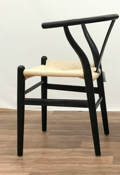 SILLA WISHBONE NATURAL BLACK en internet