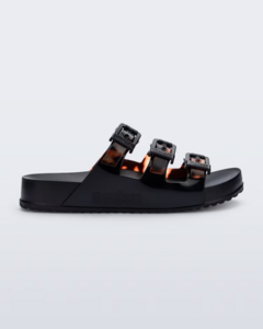 Slide Melissa Cozy Stripes - Preto - comprar online