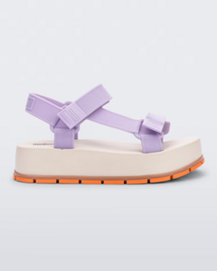 Sandália Melissa Flowing Platform - Bege/Lilás/Laranja - comprar online