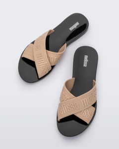 Melissa M Lover Slide - Preto/Bege - comprar online