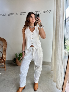 Colete Tailored Fit Com Linho - Ânima Moda