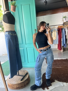 Calça Cargo Jeans - Ânima Moda