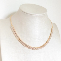 Choker Navete Zircônia Dourado