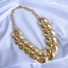 Choker Maxi Elos Testurizados Folheado Dourado