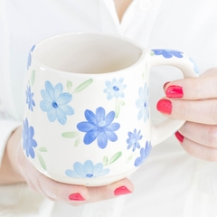 TAZA FLORES AZULES