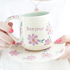 Imagen de TAZA BONJOUR FLORES