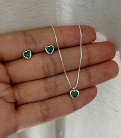 Conjunto de Coração Verde Ponto de Luz - comprar online