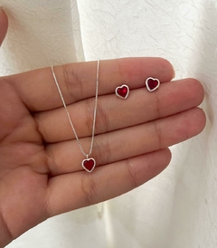 Conjunto Coração Ponto de Luz Vermelho - comprar online