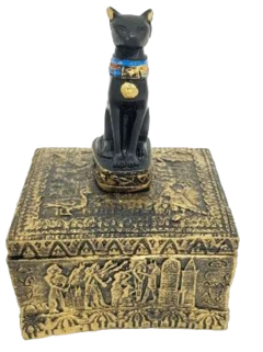 Porta Joia Egípcio Deusa Bastet 15cm