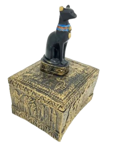 Porta Joia Egípcio Deusa Bastet 15cm na internet
