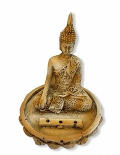 Incensário Indiano Buda Tibetano na Flor de Lótus 10x8cm - comprar online