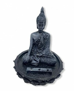 Incensário Indiano Buda Tibetano na Flor de Lótus 10x8cm na internet