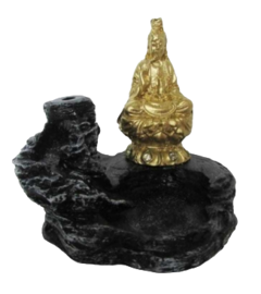 Incensário Cascata Deusa Hindu Kuan Yin com Cristais 9cm - comprar online