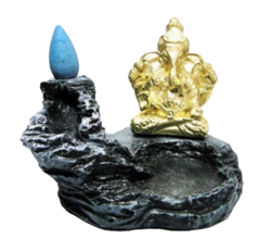 Incensário Cascata Deus Indiano Ganesha 9cm