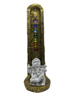 Incensário Indiano 7 Chakras Deus Ganesha em Resina