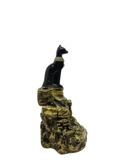 Incensário Cascata Egípcia Deusa Bastet 14cm - comprar online