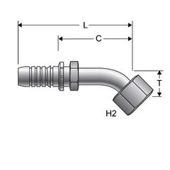 Gates GlobalSpiral Hembra Giratorio Codo 45° Cierre Frontal - comprar online