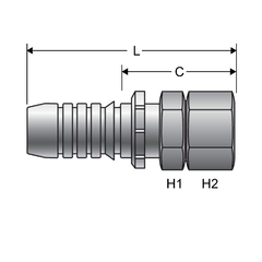 Gates GlobalSpiral Hembra Giratorio Recto JIC 37° - comprar online