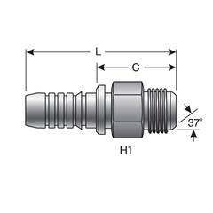 Gates GlobalSpiral Macho Fijo Recto JIC 37° - comprar online