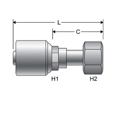 Gates MegaCrimp Hembra Giratorio Recto JIC 37° - comprar online