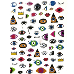 Sticker para uñas -Ojos de colores-