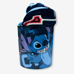 Kit Stitch Manta Ultra-soft Plush + Balde De Pipoca Oficial Disney