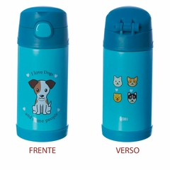 GARRAFA INFANTIL CLICK COM CANUDO I LOVE DOGS - ZONACRIATIVA - Grupo Criativos 