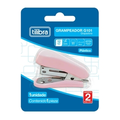 Grampeador 12 Folhas Mini com Extrator G101 - Rosa Claro na internet