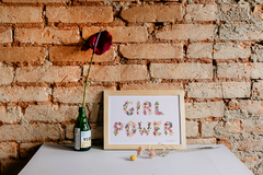 Quadro Girl Power Off White A4 - Trama