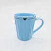 Caneca Canelada de Porcelana Azul 330ml