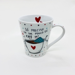 Caneca de Porcelana 300ml - Preciso de Café - comprar online