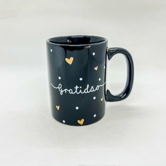 Caneca de Porcelana Preto 150ml - Gratidão - comprar online